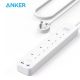 ANKER A9142K21 322 USB POWER STRIP 6-IN-1 POWER EXTENSION