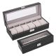 6 Slot Leather Watch Box Display Case