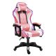 JIQIAO LED LIGHTS WITH MASSAGER GAMING CHAIR PINK & WHITE 