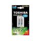 TOSHIBA 2xAA 2000mah RECHARGEABLE BATTERY with USB CHARGER