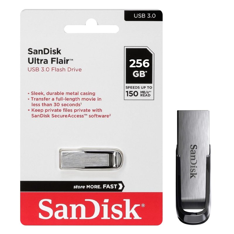 SanDisk Ultra Flair 256GB USB 3.0 Flash Drive - Lightning Fast Transfers up to 150MB/s main image 0