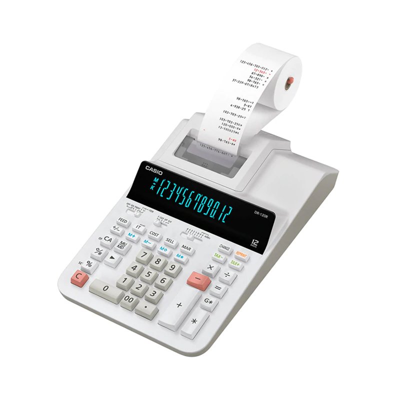 CASIO DR 120R WE DESKTOP PRINTER CALCULATOR
