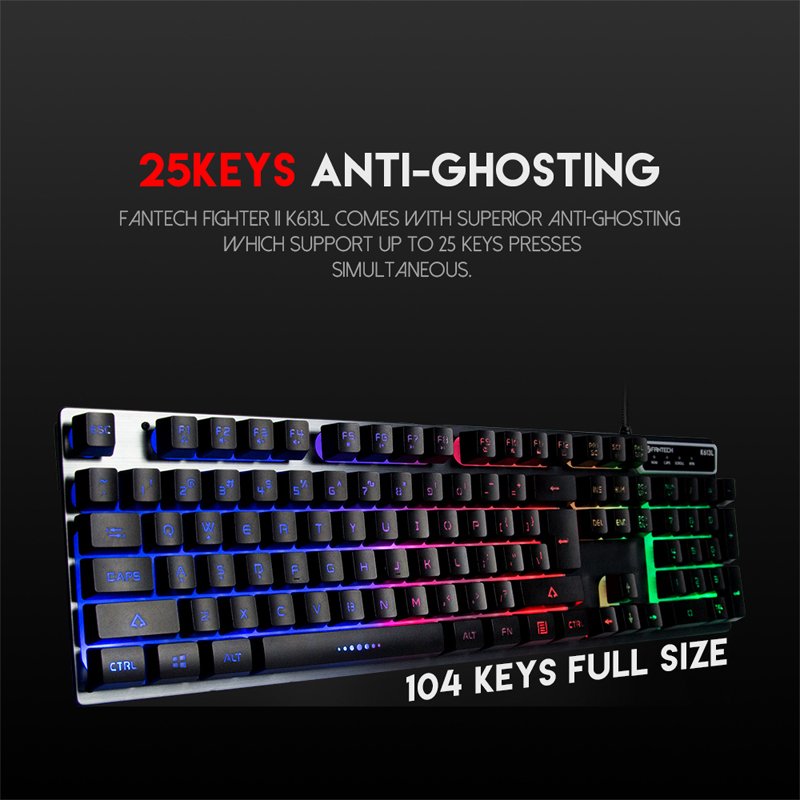 ⁦FANTECH K613L Fighter II Full Size Edition Gaming Keyboard⁩ - الصورة ⁦3⁩