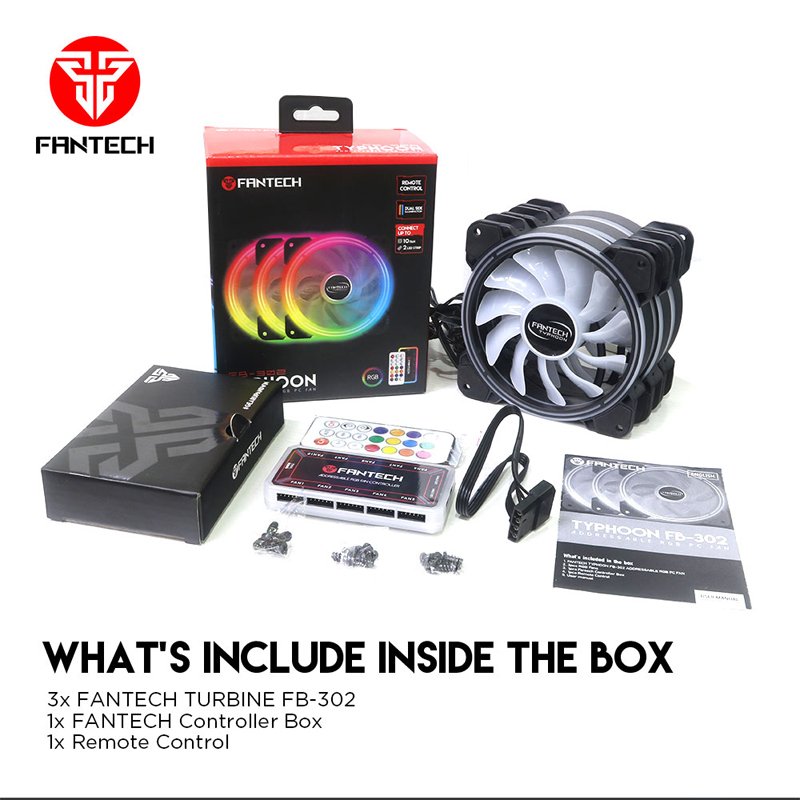 ⁦FANTECH FB 302 Typhoon Addressable RGB PC Fan ⁩ - الصورة ⁦3⁩