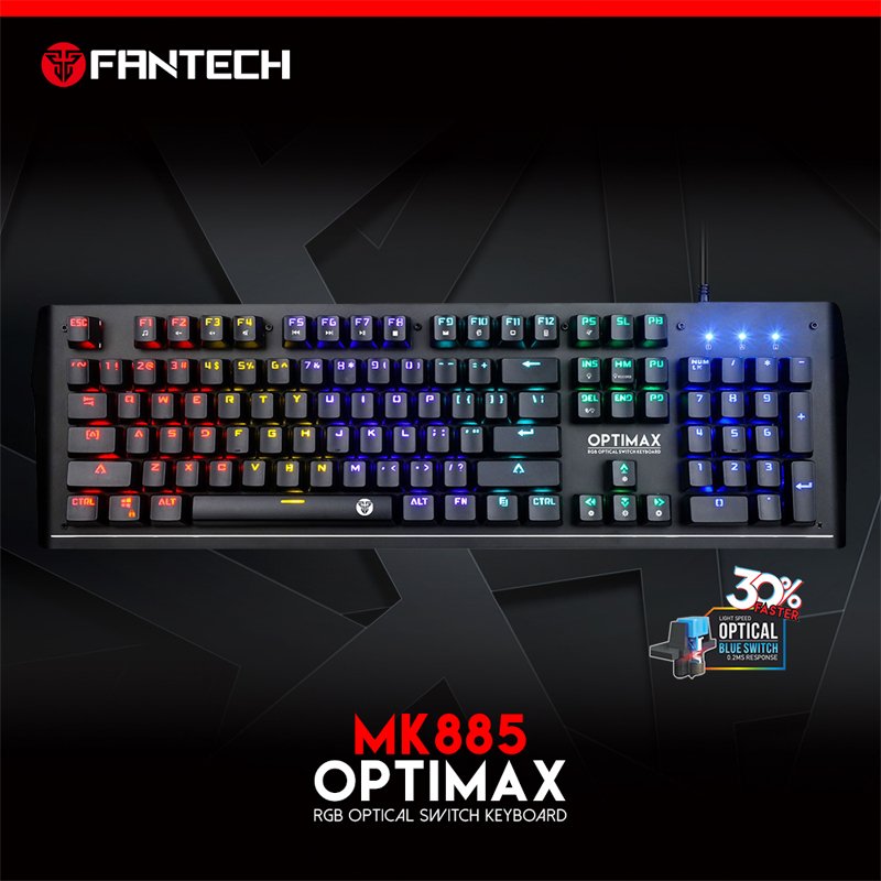 ⁦FANTECH MK885 OPTIMAX RGB OPTICAL SWITCH KEYBOARD ⁩ - الصورة ⁦2⁩
