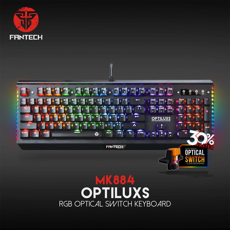 FANTECH MK 884 OPTILUXS RGB OPTICAL SWITCH KEYBOARD