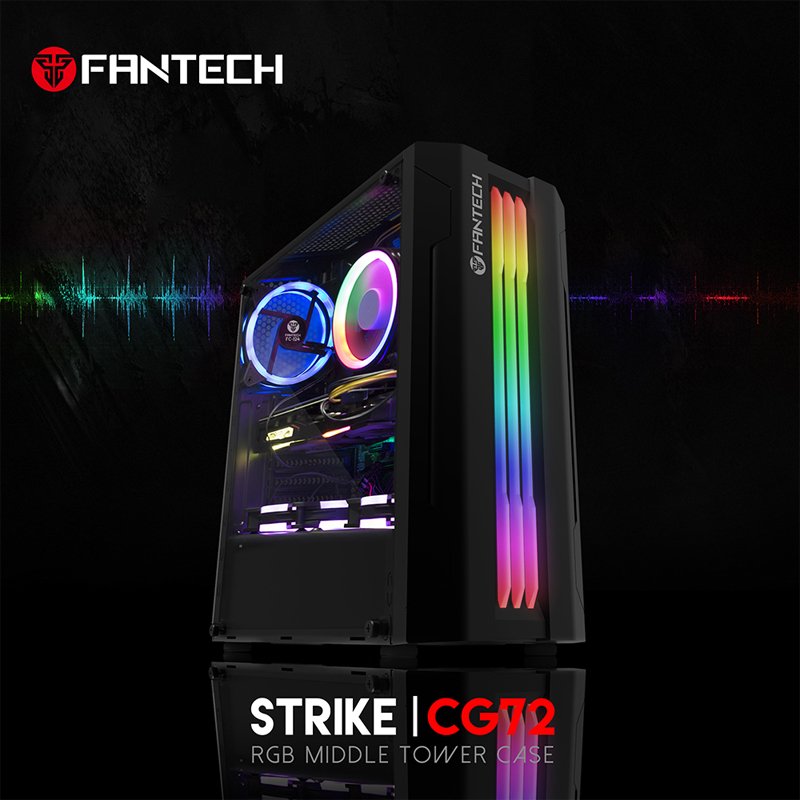 ⁦FANTECH STRIKE CG72 BLACK RGB MIDDLE TOWER CASE ⁩ - الصورة ⁦2⁩