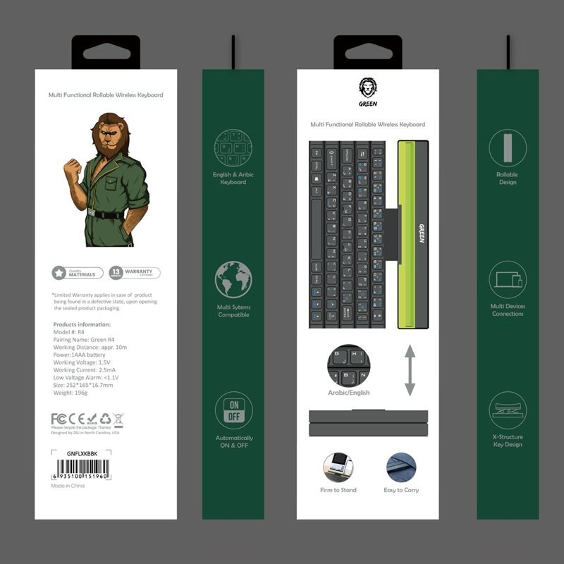 ⁦GREEN MULTI FUNCTIONAL ROLLABLE KEY BOARD R4⁩ - الصورة ⁦2⁩