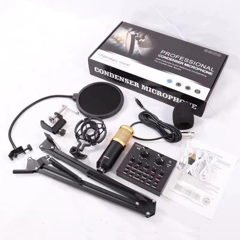 Live Broadcast BM800 Microphone and V8 Sound Card