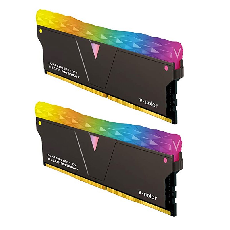 V COLOR PRISM PRO CL18 22-22-42 U-DIMM RGB DDR4-3600 MHZ RGB GAMING KIT RAM 16 GB