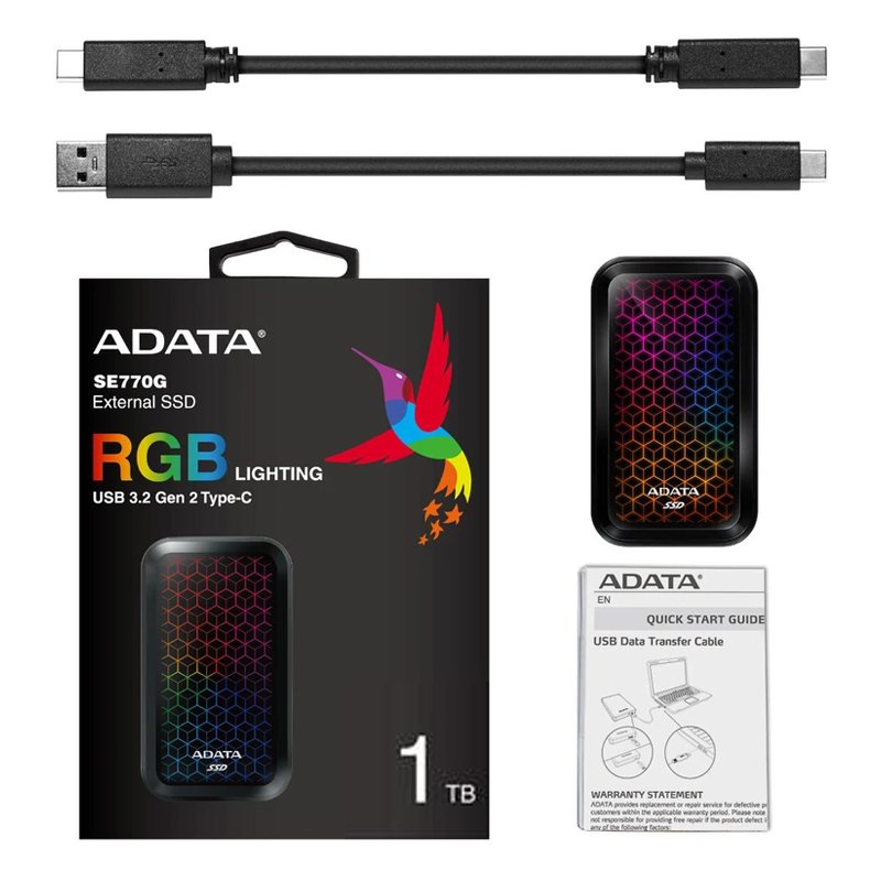 ADATA EXTENAL SSD USB3.2 Type-C Fast Transfer Gaming and Personal 1TB