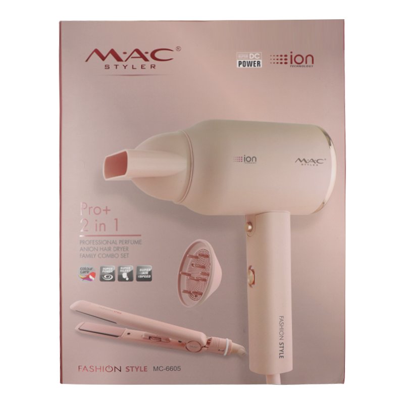 MAC STYLER PRO+ 2 in 1 Hair Dryer a Hair Straightner MC-6605