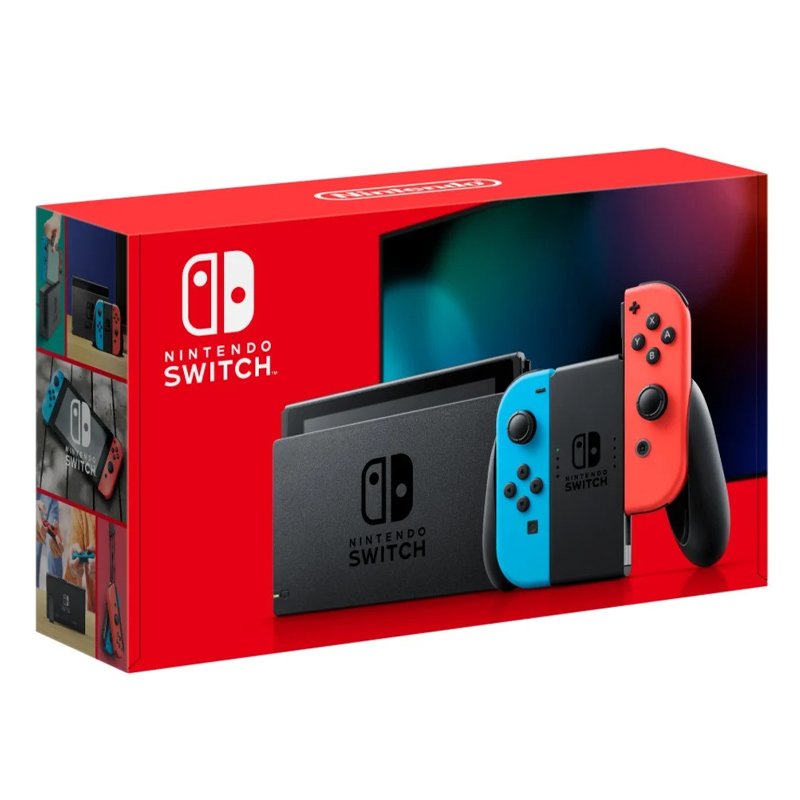 Nintendo Switch with Neon Blue & Neon Red Joy Con. HAC 001