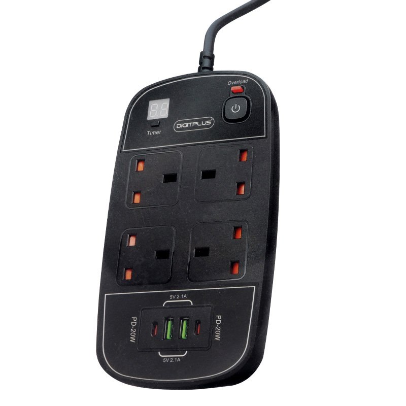 Digitplus DP-403PD 4 Power Socket 4 USB Port 4000W