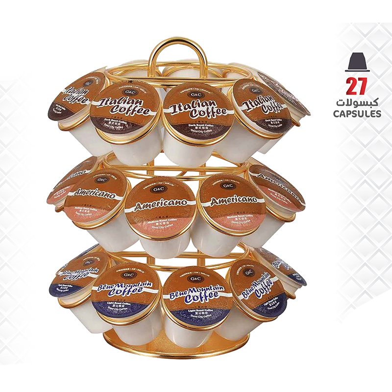 DLC-38727 27 Italian Coffee/Blue Mountain Coffee/Cafe Americano Capsules Stand