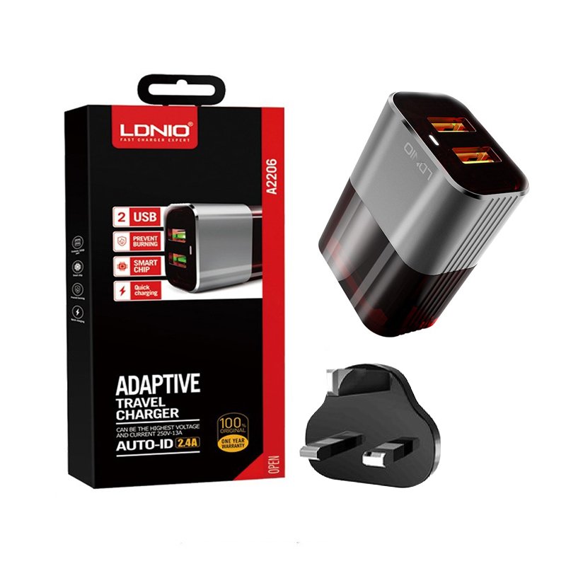 LDNIO A2206 2.4A ADAPTIVE TRAVEL CHARGER