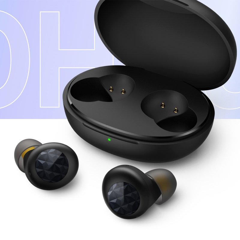 ⁦Realme RMA 2010 Q2 TWS Bluetooth Dual Earbuds Black⁩ - الصورة ⁦2⁩