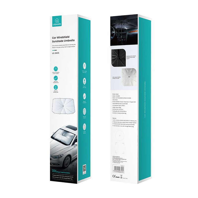 ⁦USAMS US-ZB235 WINDSHIELD SUNSHADE UMBRELLA⁩ - الصورة ⁦2⁩