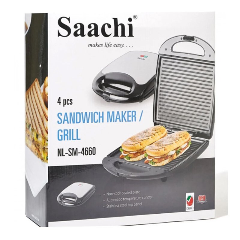 Saachi 4 Pcs Sandwich Maker/Grill NL-SM-4660 - Image 2