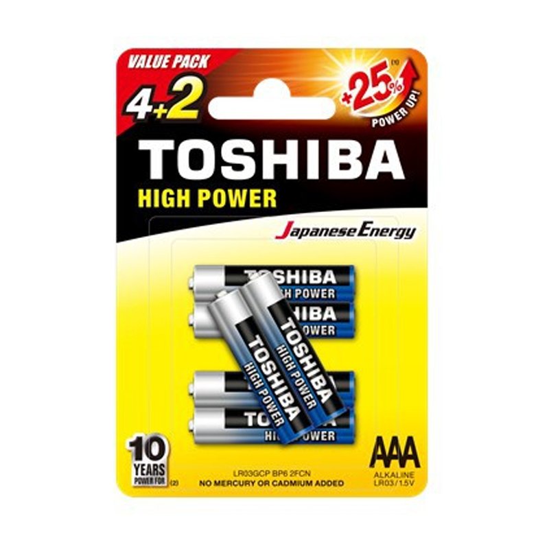 TOSHIBA AAA 1.5V BATTERY 4+2 Pack