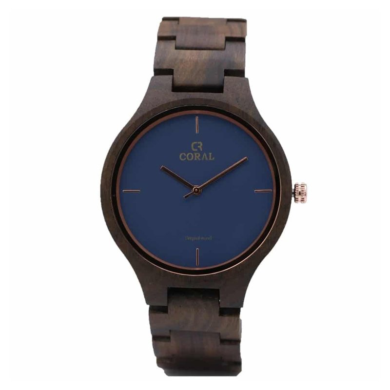 Coral Swiss Quartz Wooden Hand Watch - Image 3
