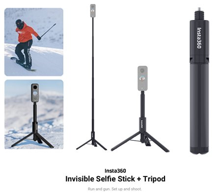 INSTA 360 Invisible Selfie Stick + Tripod