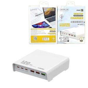 DigitPlus DP-Q605 120W 6-Port (3USB-A/3USB-C) Desktop Charger