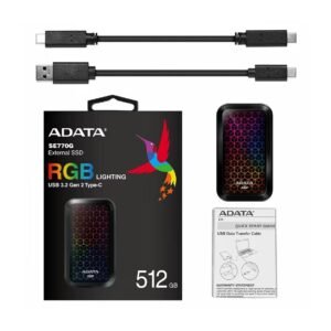 Adata Rgb Usb3.2 Type C Fast Se770G 512Gb