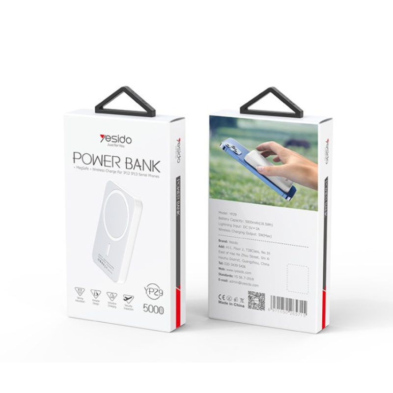 Yesido Wireless Power Bank YP29 5000mAh Magsafe Magnetic - الصورة 4