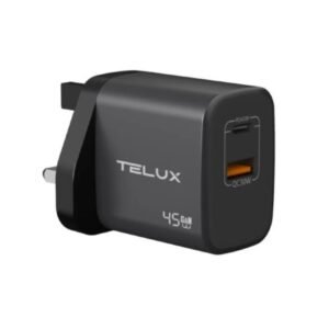 Telux Wall Charger WCVF45 Voltflow Pd Dual port 45w Gan Adapter