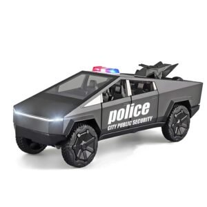 Cleo-TY Metal Car Tesla Cyber Truck Police Size 1.32