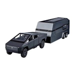 Cleo-TY Metal Car Tesla Cybertruck With Trailer