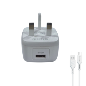 شاحن Earldom طراز ES-UK1 بمنفذ USB وقدرة 15 واط، مع كابل Micro