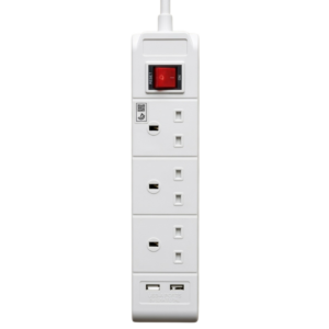 مشترك كهرباء Himax مزود بمنفذ USB، طول 3 أمتار، طراز HI-U8205
